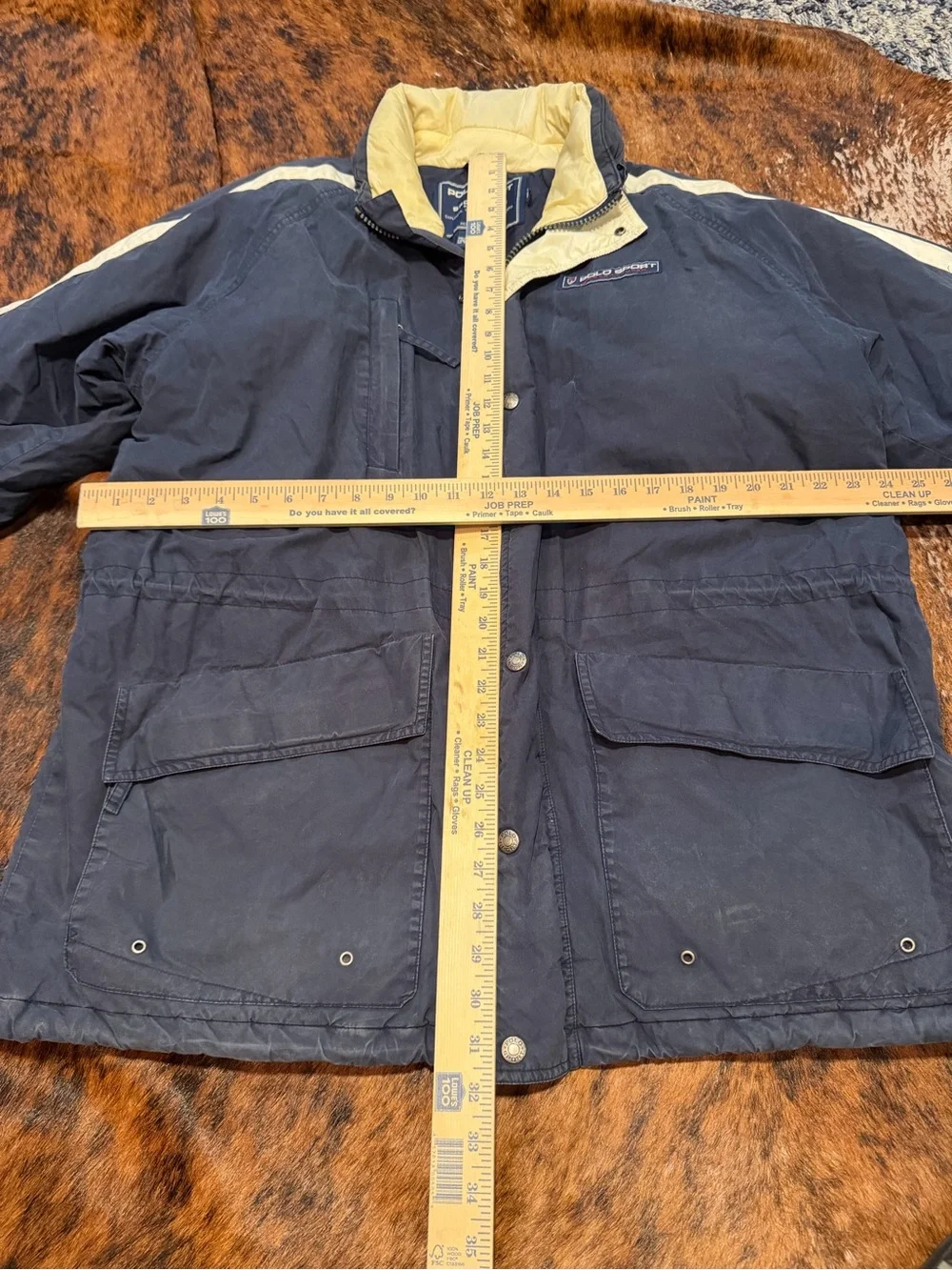 Vintage Polo Sport Ralph Lauren Sportsmans Parka Jacket Mens L Navy Puffer 90s